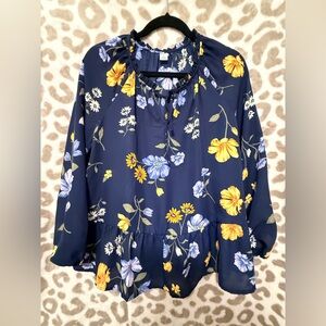 Old Navy Peplum Floral Top - Size Medium